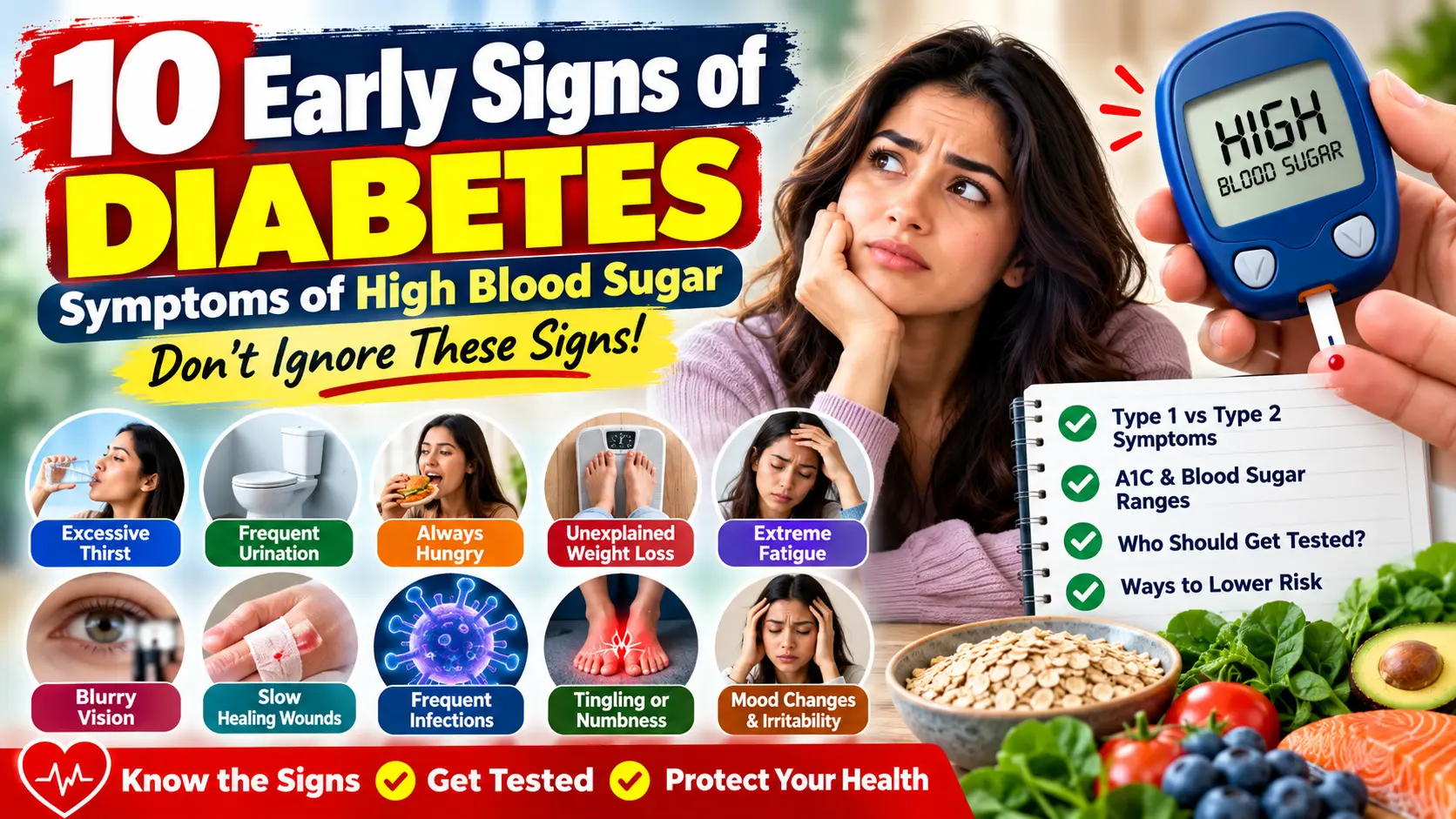 What Are the Early Signs of Diabetes? 10 Symptoms of High Blood Sugar